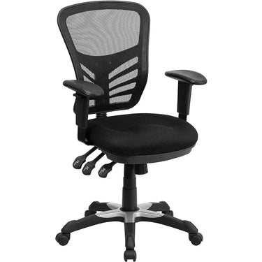 Nicholas Mid-Back Black Mesh Multifunction Executive Swivel Ergonomic Office Chair with Adjustable Arms