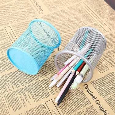 Creative Metal Hollow Pen Pencil Pot Holder Office Desktop Storage Box Organizer Cute Desk Accessories School Supplies