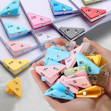 5Pcs/Set Solid Color Triangle Corner Clips Page Holder Paper Clip Office Accessories Photo Clamp School Supplies Stationary