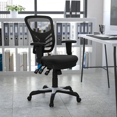 Nicholas Mid-Back Black Mesh Multifunction Executive Swivel Ergonomic Office Chair with Adjustable Arms